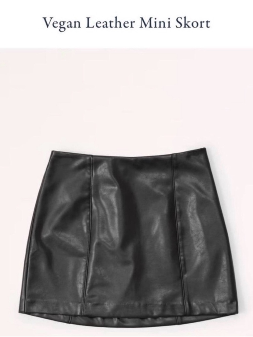 Abercrombie & Fitch Black Vegan Leather Mini Skort